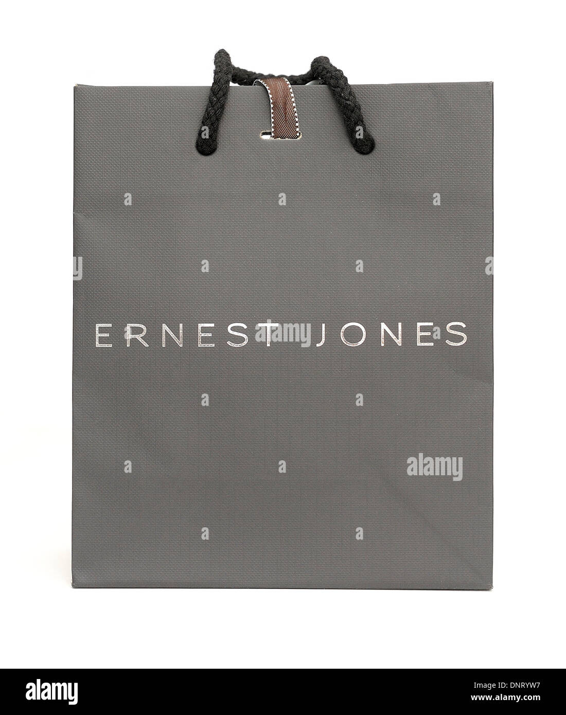 Ernest Jones Juweliere Geschenktüte Stockfoto