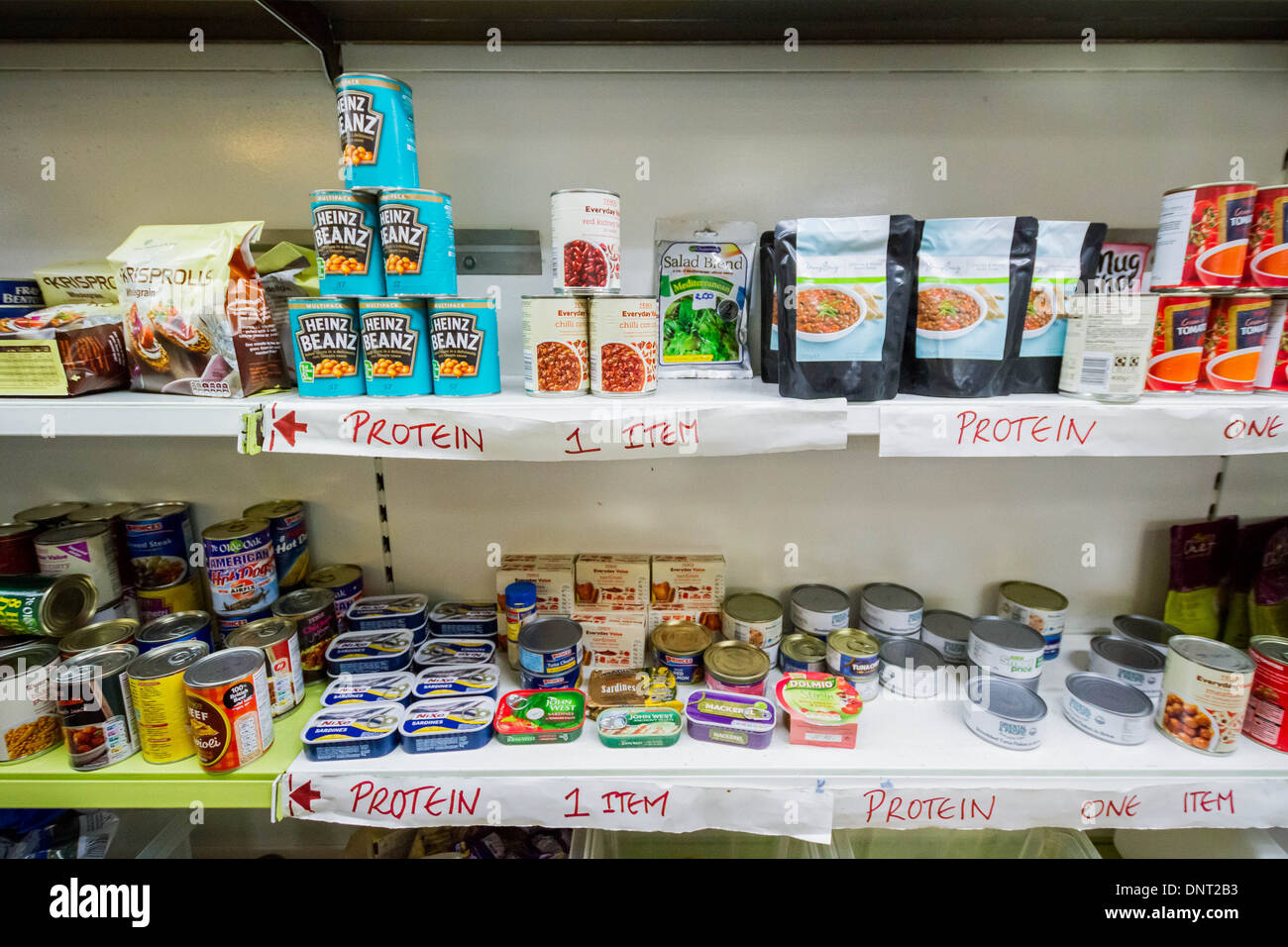Die Lewisham Lebensmittelbank in New Cross, London, UK. Stockfoto