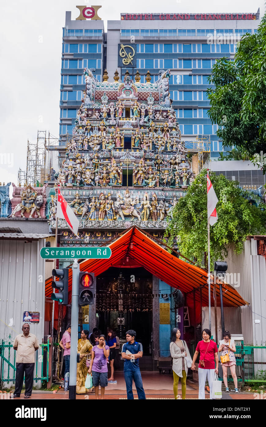 Sri Veeramakaliamman Tempel, Little India, Singapur Stockfoto