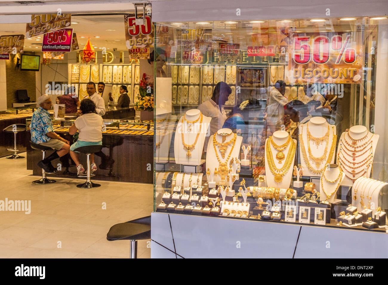 Goldschmuck, Little India, Singapur Stockfoto