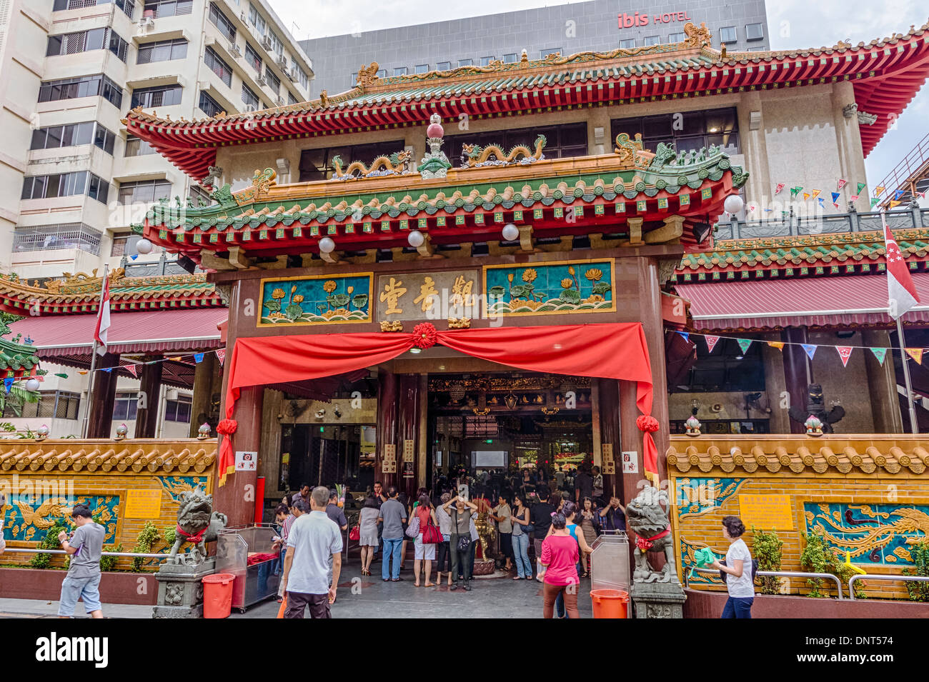 Kwan Im Thong Hood Cho Temple, Singapur Stockfoto