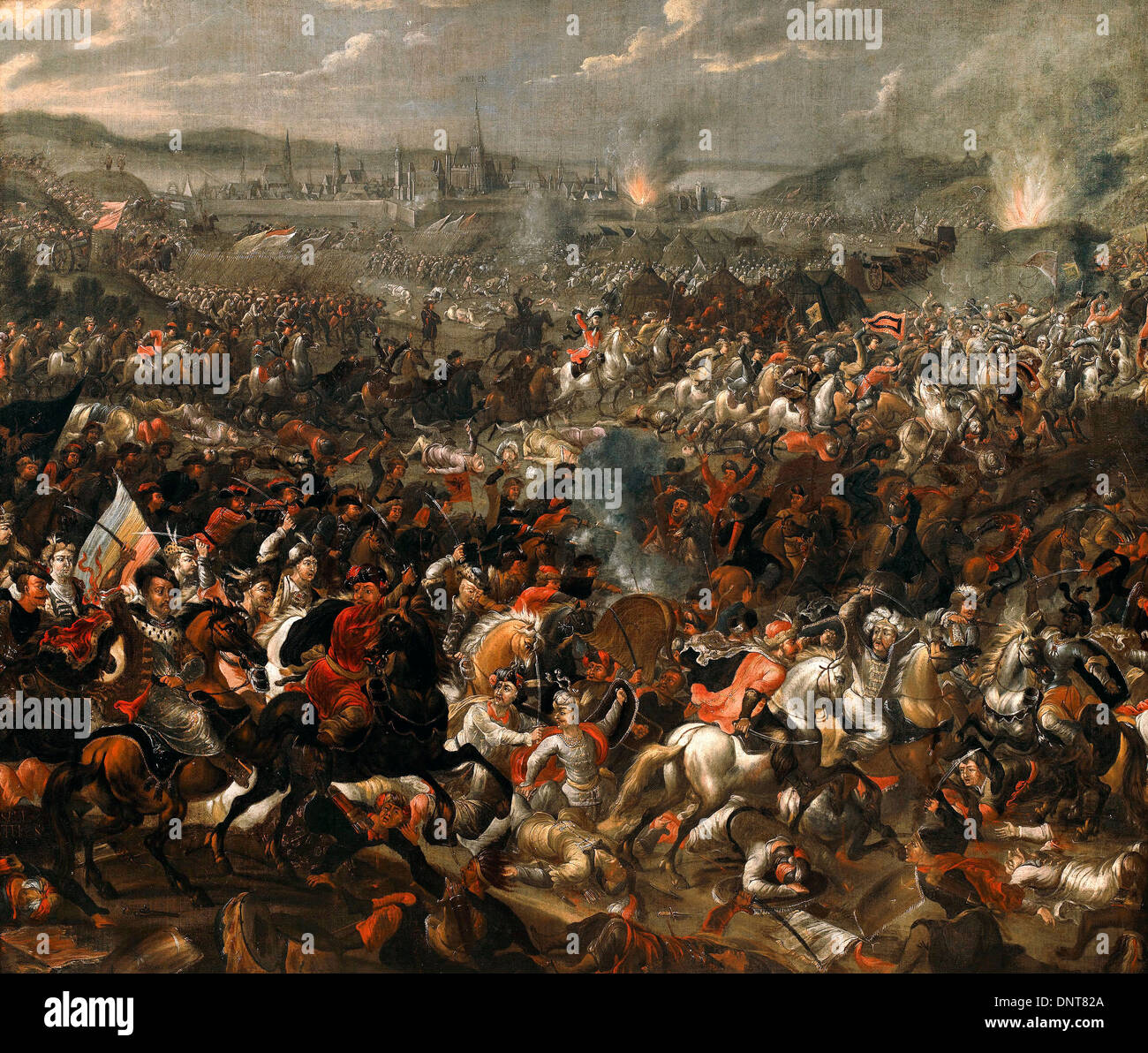 Pauwel Casteels, Schlacht von Wien 1683-1685-Öl auf Leinwand. Muzeum Palast, Wilanowie, Polen. Stockfoto