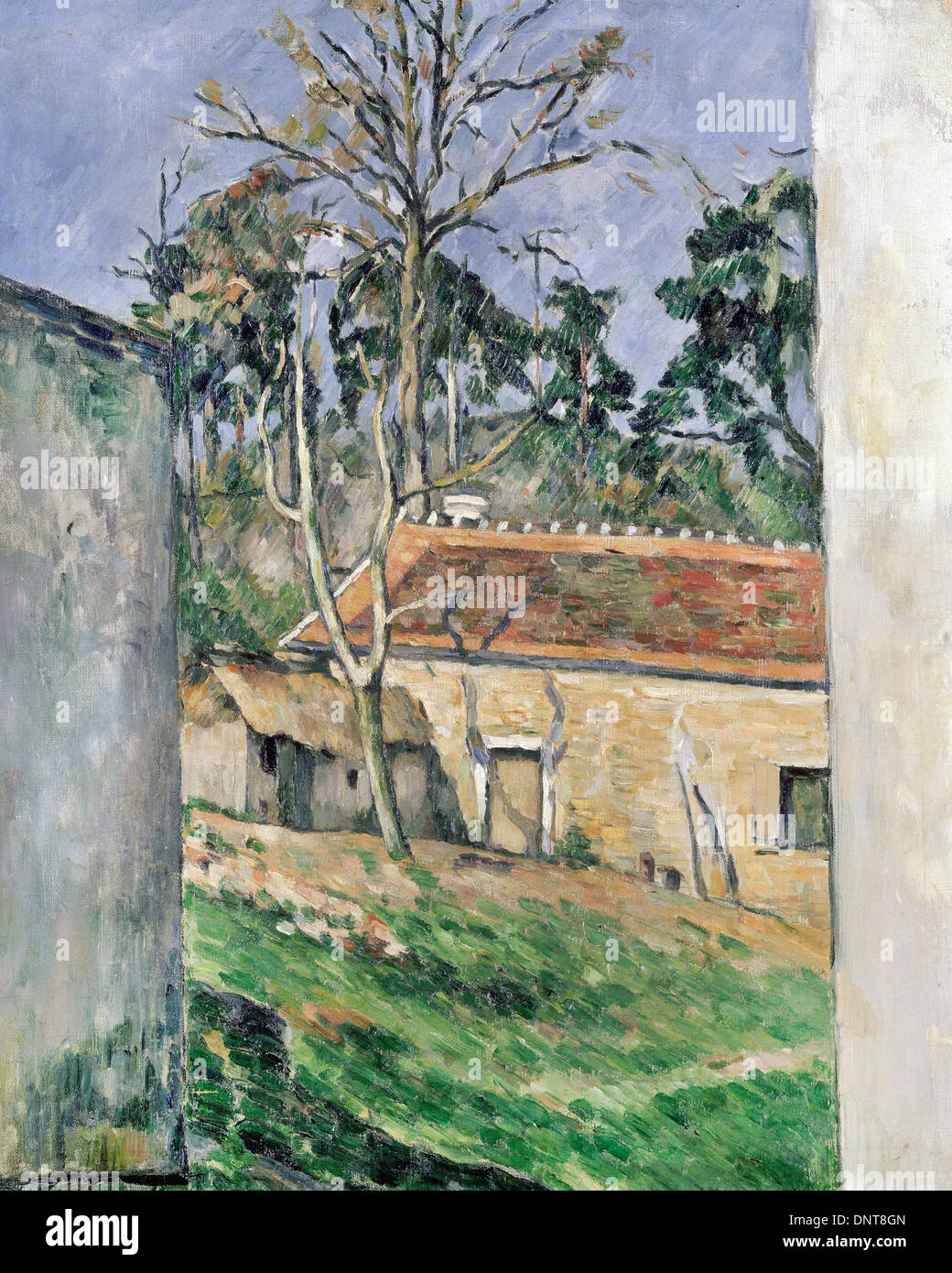Paul Cezanne, Hof 1879 Öl auf Leinwand. Musée d ' Orsay, Paris, Frankreich. Stockfoto