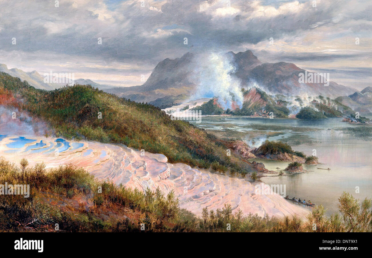 Charles Blomfield, rosa Terrassen 1886 Öl auf Leinwand. Museum of New Zealand Te Papa Tongarewa. Stockfoto