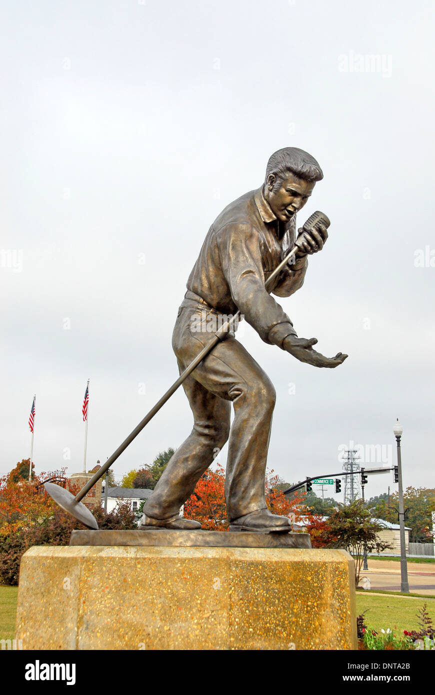 Statue von Elvis Presley bei seiner Heimkehr Konzert im Jahr 1956 in Tupelo, Mississippi, Heimat von Elvis Presley für seine ersten 13 Jahre Stockfoto