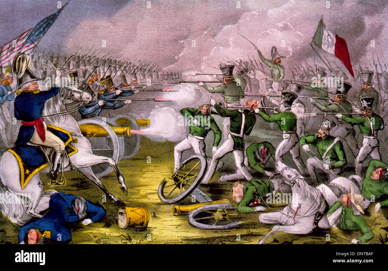 Schlacht von Buena Vista. 23. Februar 1847 kämpfte. In der amerikanischen Armee unter General Taylor waren völlig siegreich, mexikanisch-amerikanischer Krieg Stockfoto