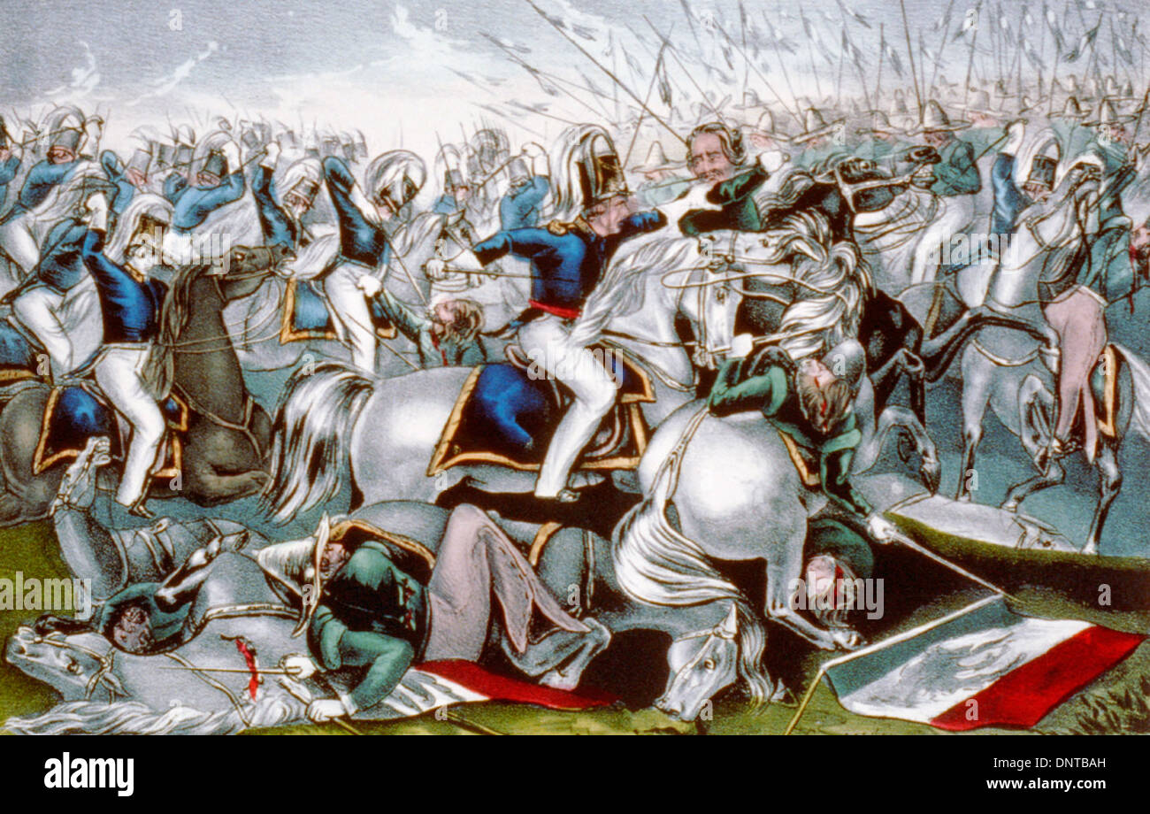 Die galanten Ladung der Kentucky Kavallerie unter Colonel Marshall: in der Schlacht von Buena Vista 23. Februar 1847 Mexiko-amerikanischer Krieg Stockfoto