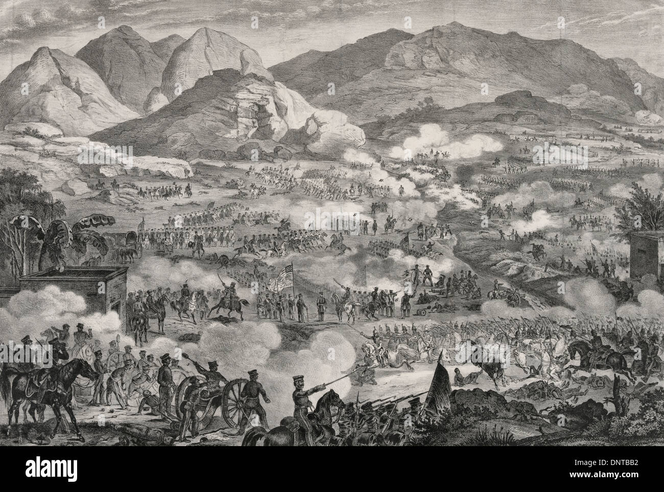 Je denkwürdige Schlacht von Buena Vista - 23. Februar 1847 Mexiko-amerikanischer Krieg Stockfoto