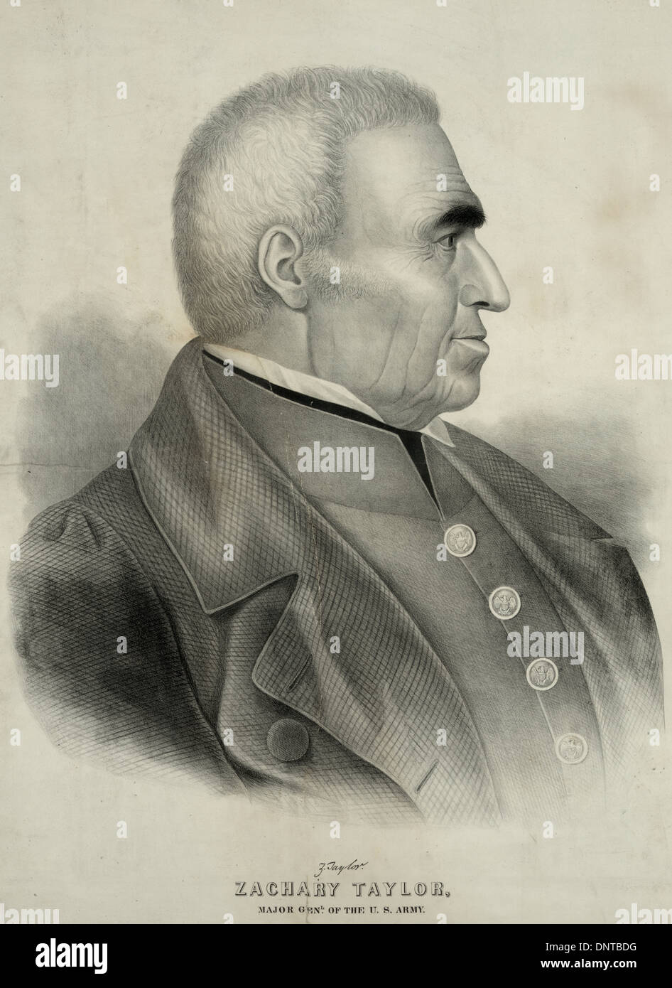 Zachary Taylor, Major General der US Army c1847 Mai 19, später Präsident der USA Stockfoto