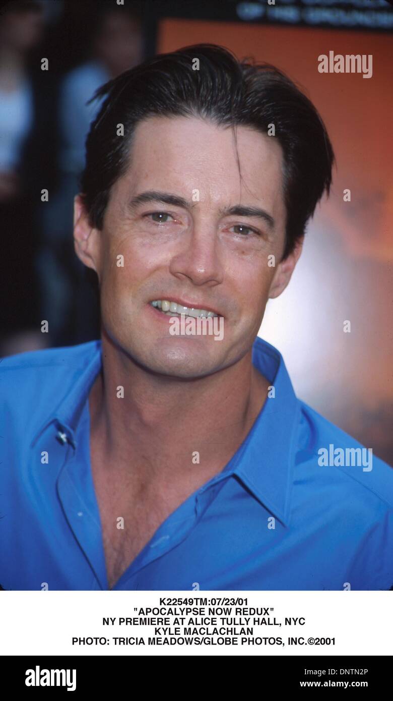 23. Juli 2001 - K22549TM:07/23/01.'' APOCALYPSE NOW REDUX''. NEW YORK PREMIERE AT ALICE TULLY HALL, NEW YORK CITY. KYLE MACLACHLAN. TRICIA wiesen / 2001 (Kredit-Bild: © Globe Photos/ZUMAPRESS.com) Stockfoto