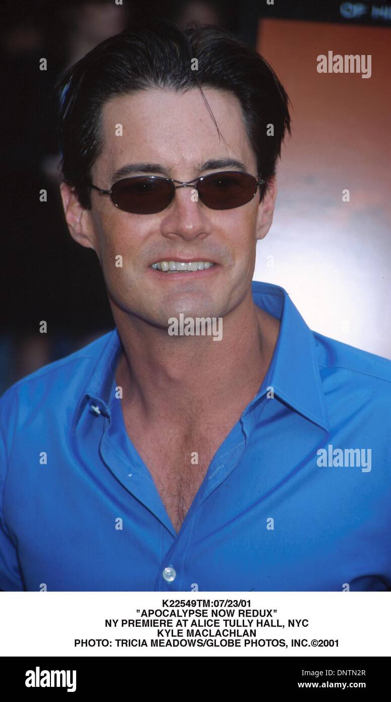 23. Juli 2001 - K22549TM:07/23/01.'' APOCALYPSE NOW REDUX''. NEW YORK PREMIERE AT ALICE TULLY HALL, NEW YORK CITY. KYLE MACLACHLAN. TRICIA wiesen / 2001 (Kredit-Bild: © Globe Photos/ZUMAPRESS.com) Stockfoto