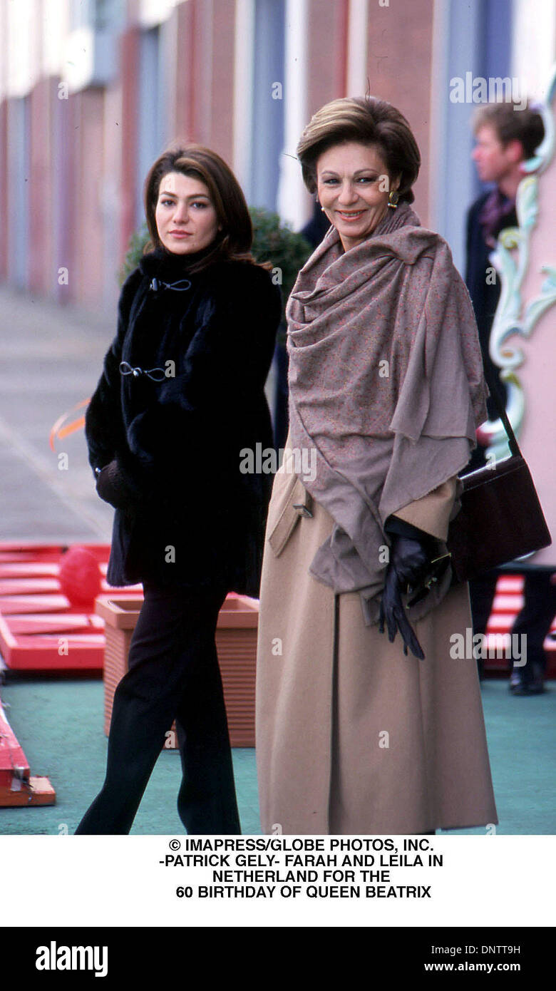 15. Juni 2001 - Â © IMAPRESS / PATRICK GELY - FARAH und LEILA IN NETHERLAND für den 60 Geburtstag von Königin BEATRIX(Credit Image: © Globe Photos/ZUMAPRESS.com) Stockfoto