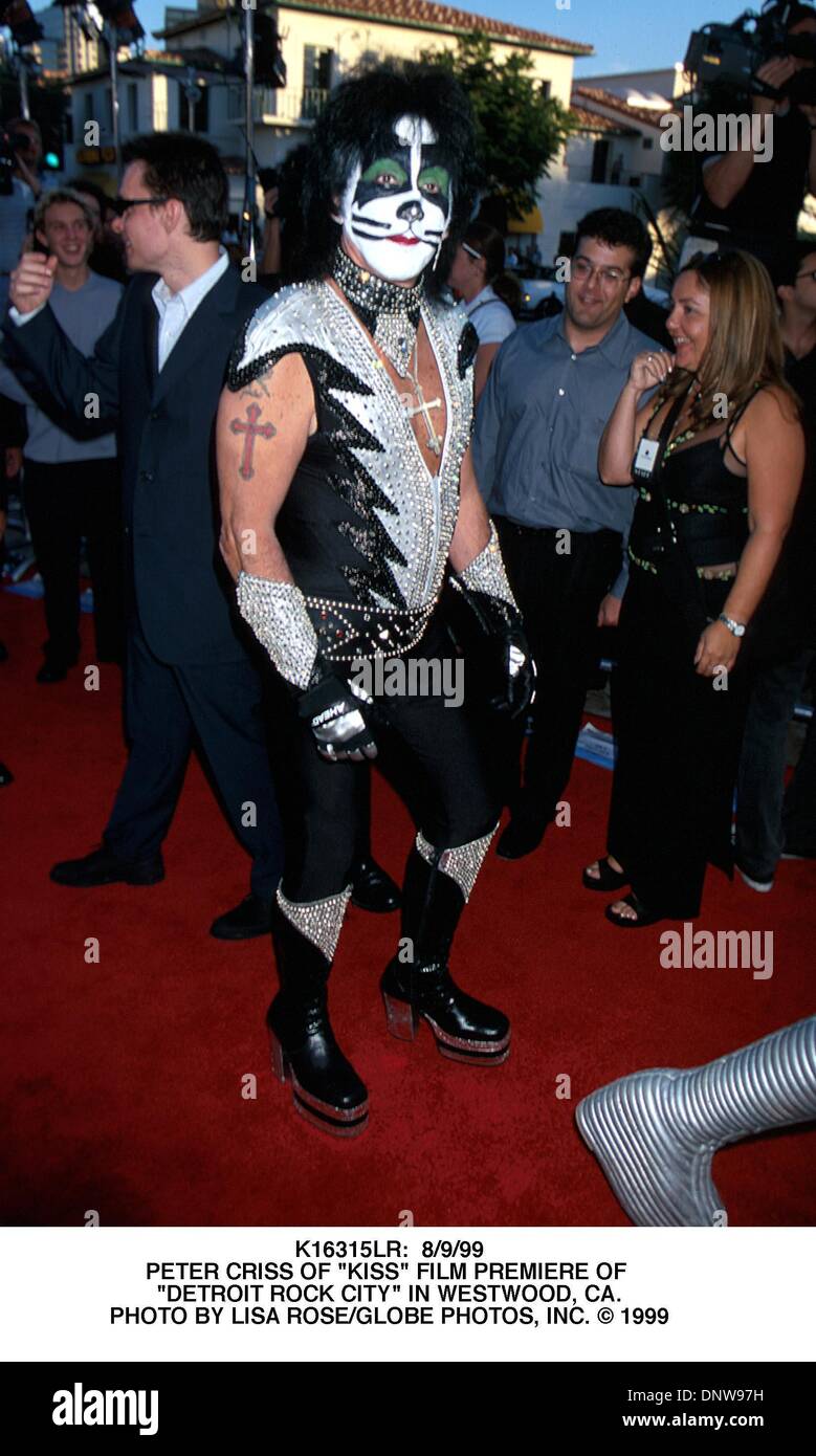 14. Mai 2001 - K16315LR: 8/9/99.PETER Kreuz und quer von '' KISS'' FILM PREMIERE von.'' DETROIT ROCK CITY'' IN WESTWOOD, KALIFORNIEN... LISA ROSE / 1999 (Kredit-Bild: © Globe Photos/ZUMAPRESS.com) Stockfoto