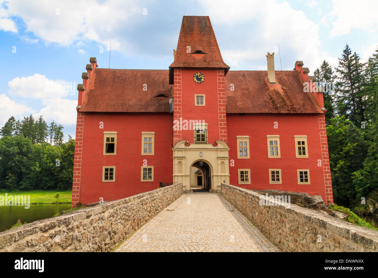 Rotes Wasser Schloss Cervena Lhota in Südböhmen, Tschechien Stockfoto