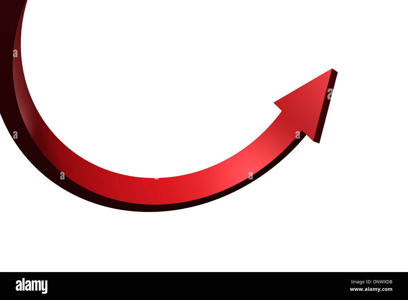 Roten gekrümmten Pfeil Stockfoto