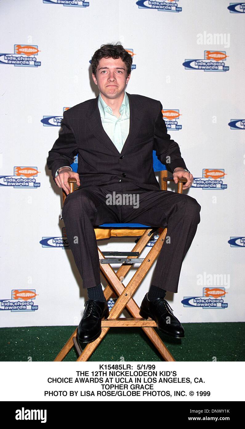 15. Mai 2001 - K15485LR: 5/1/99.THE 12. NICKELODEON Kids CHOICE AWARDS an der UCLA IN LOS ANGELES, Kalifornien. TOPHER GRACE. LISA ROSE / 1999 (Kredit-Bild: © Globe Photos/ZUMAPRESS.com) Stockfoto