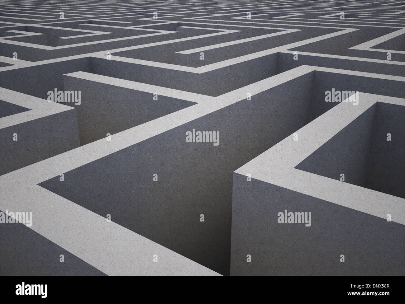 Schwierige Labyrinth puzzle Stockfoto