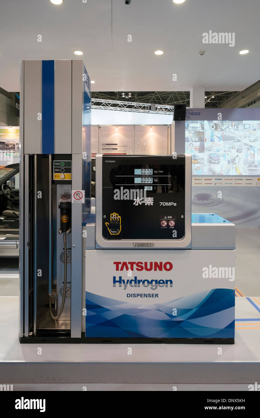 Kraftstoff Pumpe Wasserstofftankstelle zum Tanken von Wasserstoff-Brennstoffzellen-Autos auf der Tokio Motor Show 2013 in Japan Stockfoto