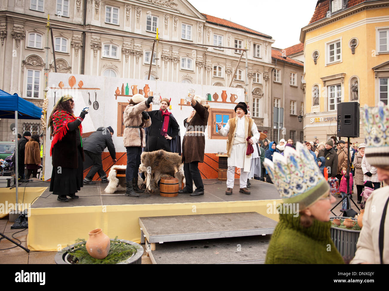 Stattfindende Prozession der Heiligen drei Könige Stockfoto