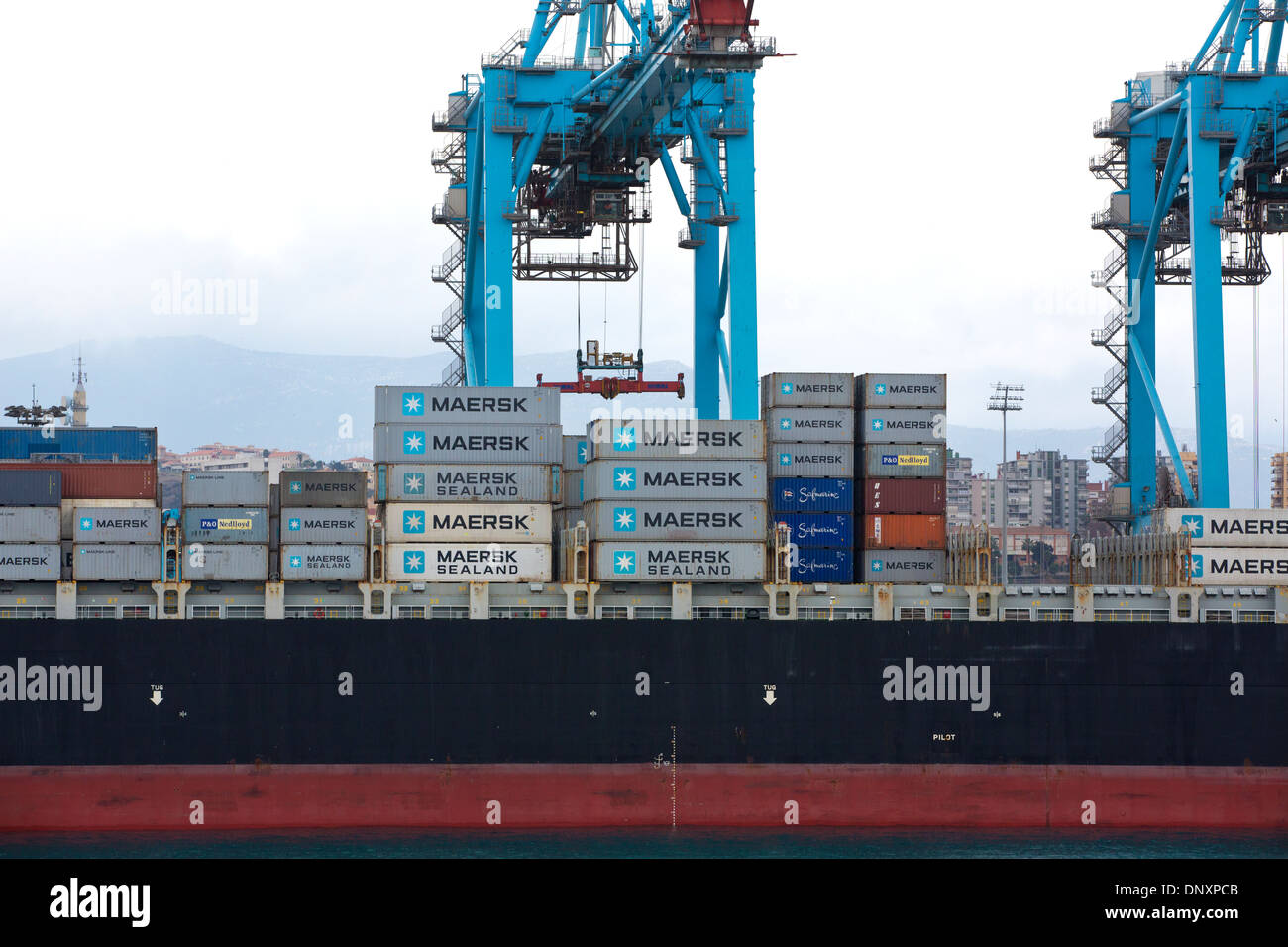 Hafen von Algeciras, zweitgrößte Fracht Port Of Spain, Europa Stockfoto