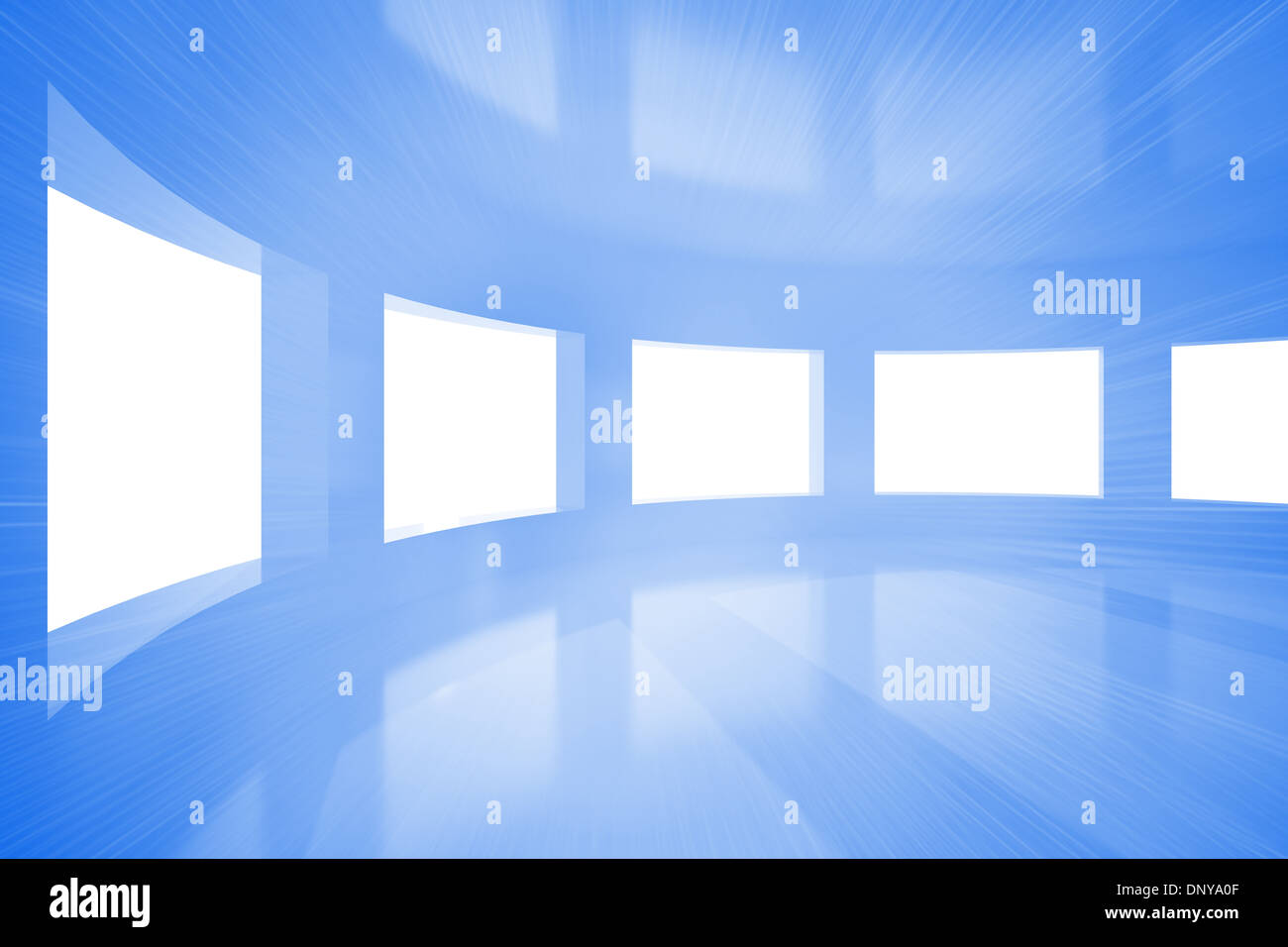 Hell blaues Zimmer mit Fenster Stockfoto