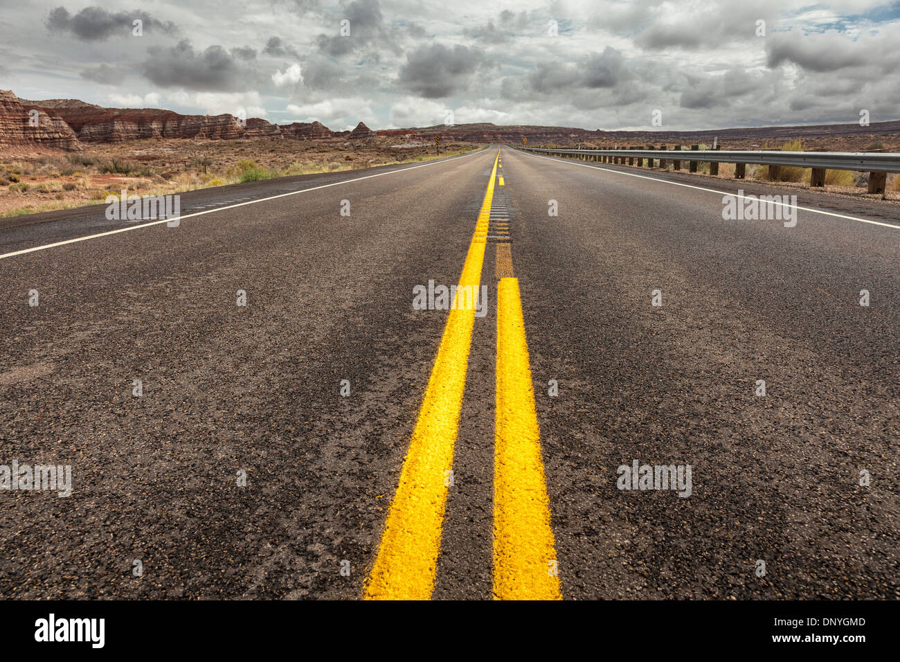 Öffnen Sie Straße-U.S Highway 89, Utah, Süd-West-USA Stockfoto