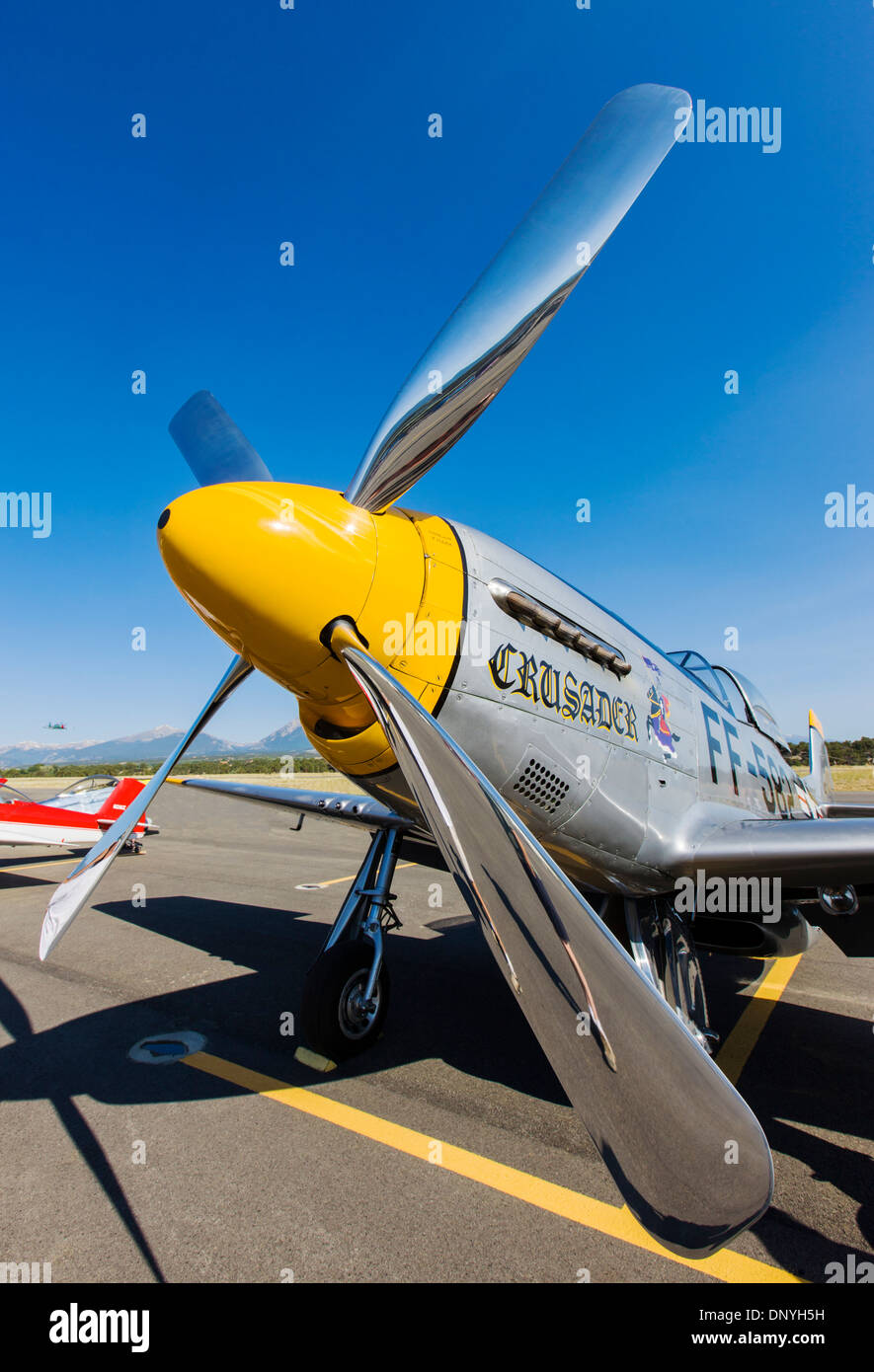 North American Aviation p-51 Mustang war ein amerikanischen Langstrecken, einsitzigen Jäger und Jagdbomber Stockfoto