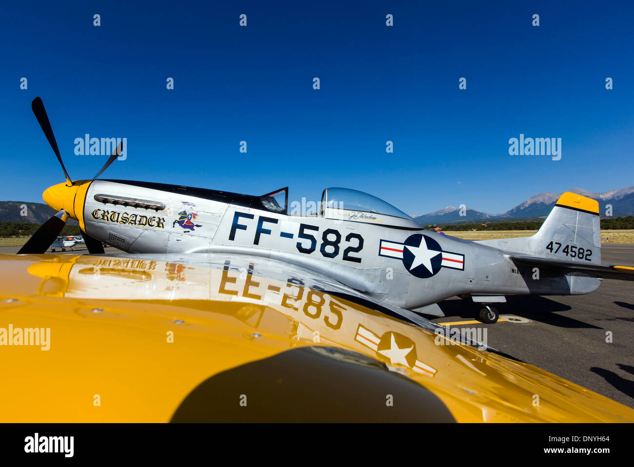 North American Aviation p-51 Mustang war ein amerikanischen Langstrecken, einsitzigen Jäger und Jagdbomber Stockfoto