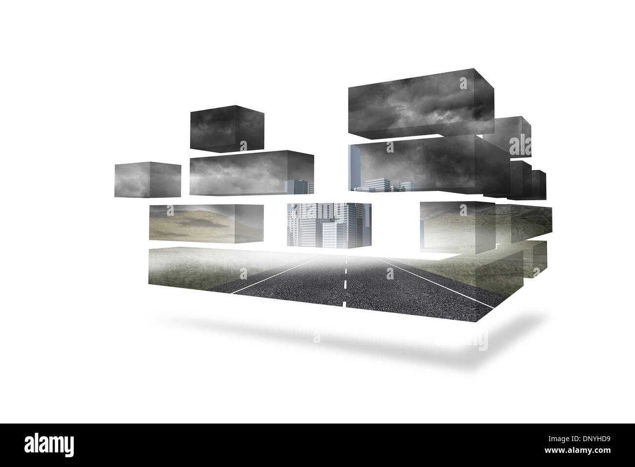Straße und Stadt auf abstrakte Bildschirm Stockfoto