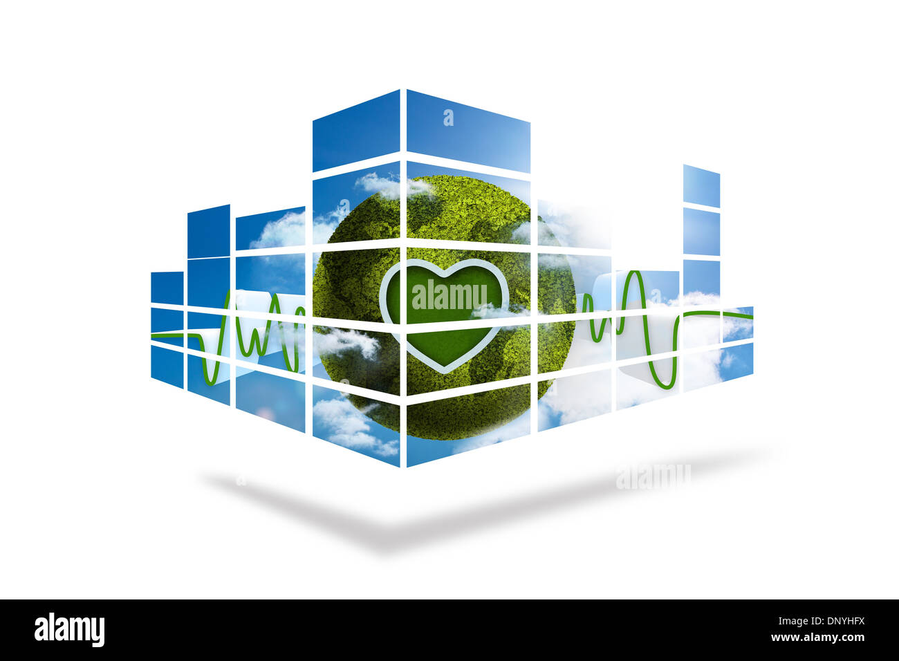 Grüne Erde auf abstrakte Bildschirm Stockfoto