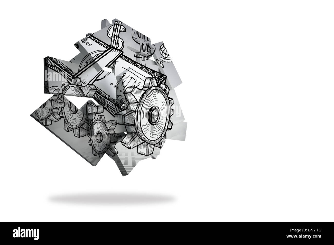 Dollar-Maschine auf abstrakte Bildschirm Stockfoto