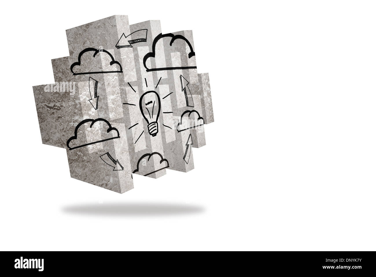 Cloud-computing Idee auf abstrakte Bildschirm Stockfoto