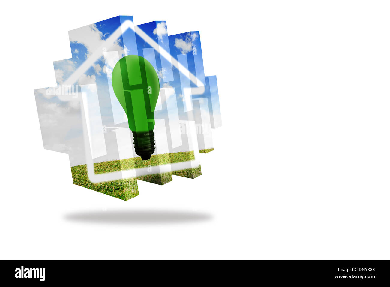 Grüne Lampe auf abstrakte Bildschirm Stockfoto