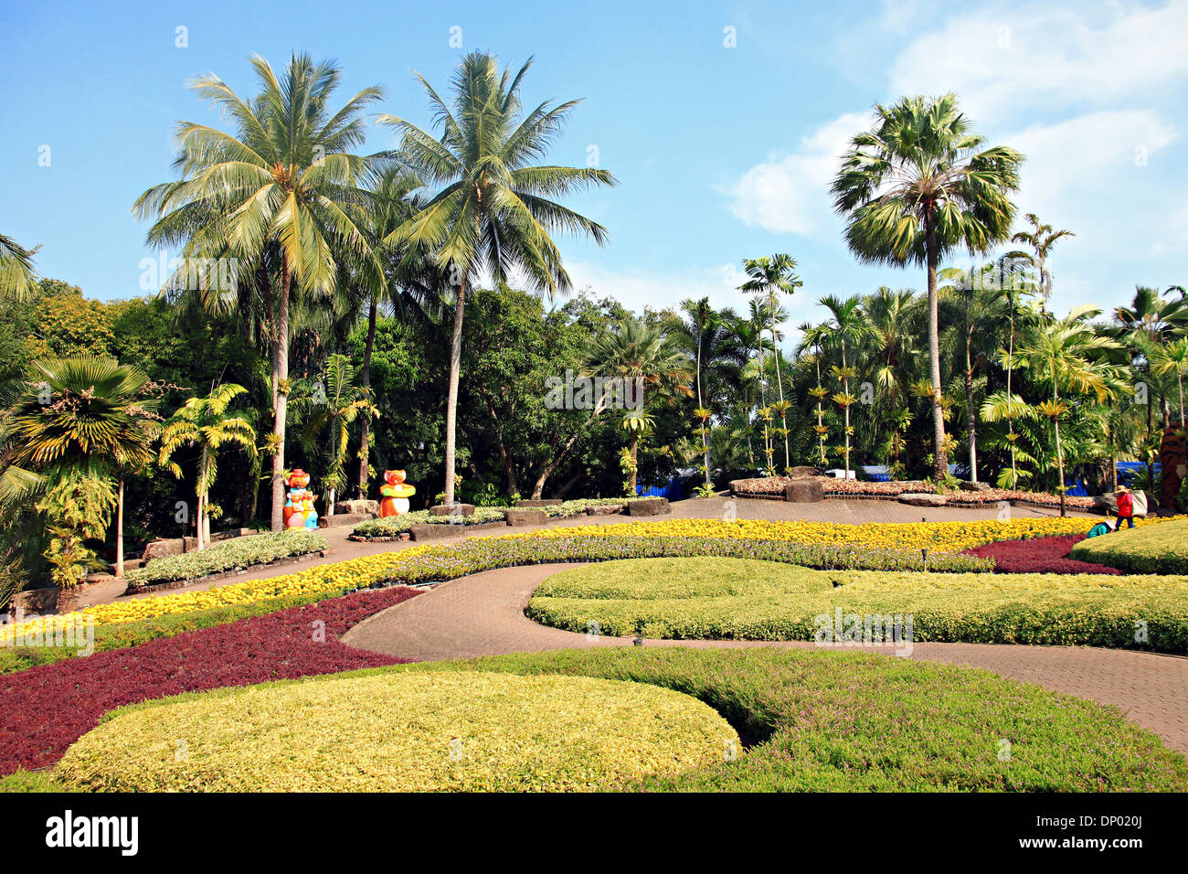Parks in Thailand, für verschiedene Arten von Bäumen und Blumen. Stockfoto