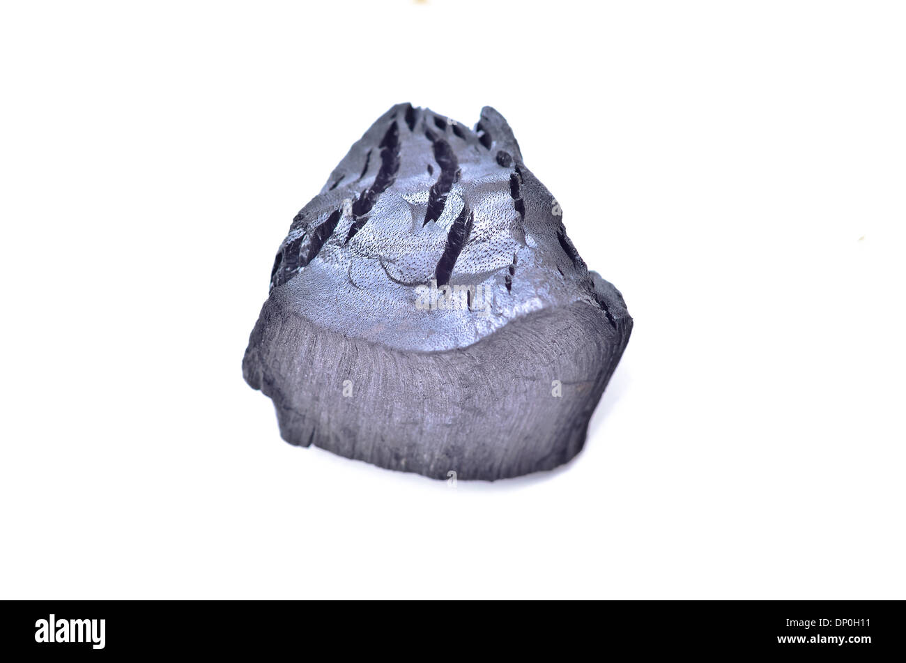 Holzkohle isoliert auf weißem Hintergrund Stockfoto