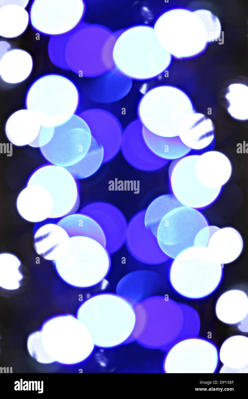 Blaues Licht Bokeh abstrakten Hintergrund. Stockfoto