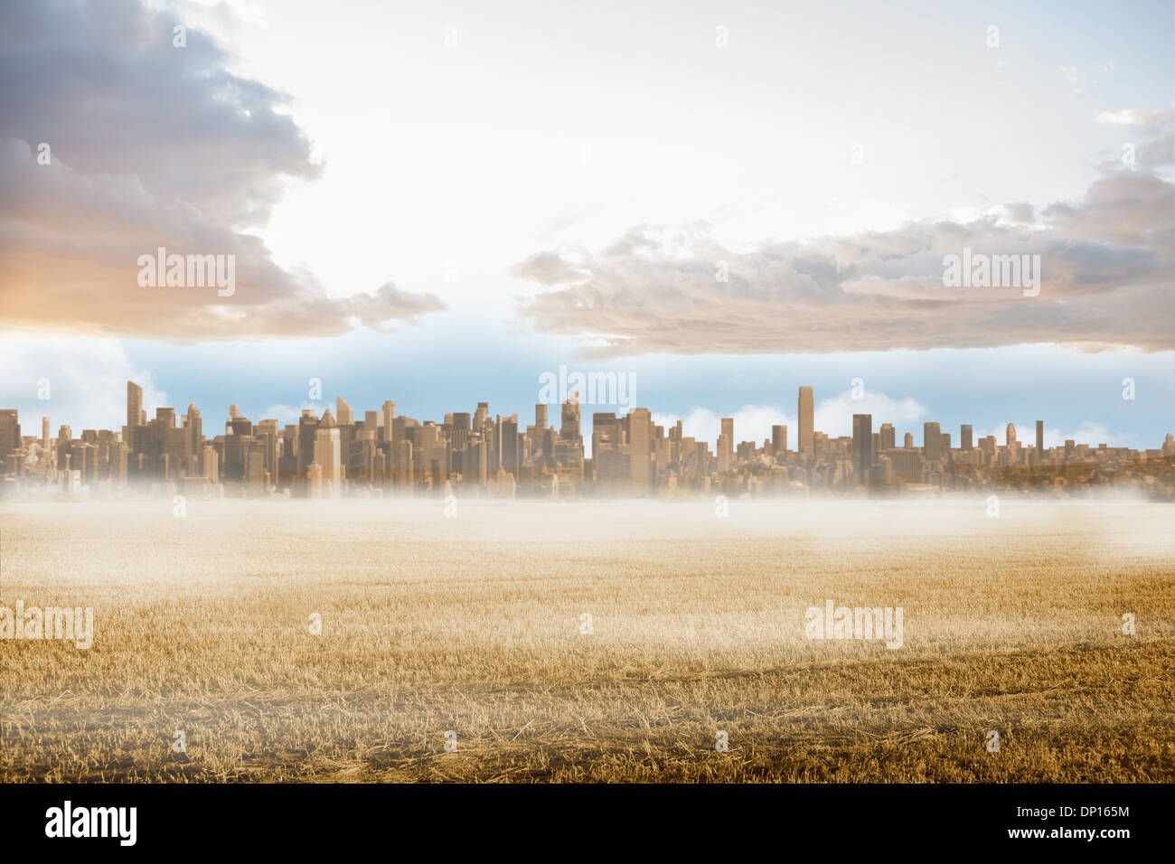 Große Stadt am Horizont Stockfoto