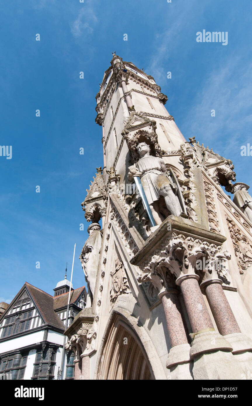 Die Haymarket Memorial Clock Tower, Leicester, England, UK Stockfoto