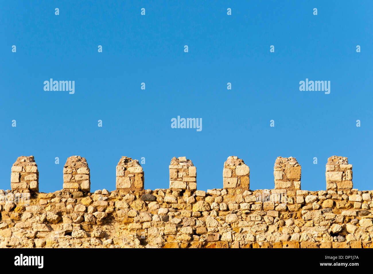 Nahaufnahme der Wälle des venezianischen Koules Festung (Rocca al Mare), Heraklion (Iraklion), Kreta, Griechenland Stockfoto