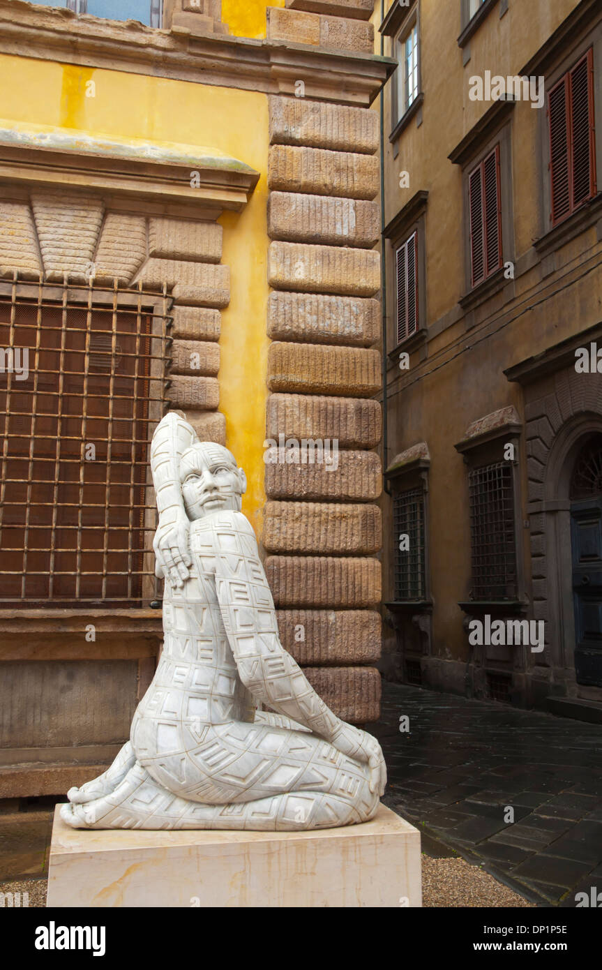 Skulpturen von Künstler Rabarama waren auf den Straßen von Lucca bis März 2014, Lucca Stadt Toskana Italien Europa Stockfoto