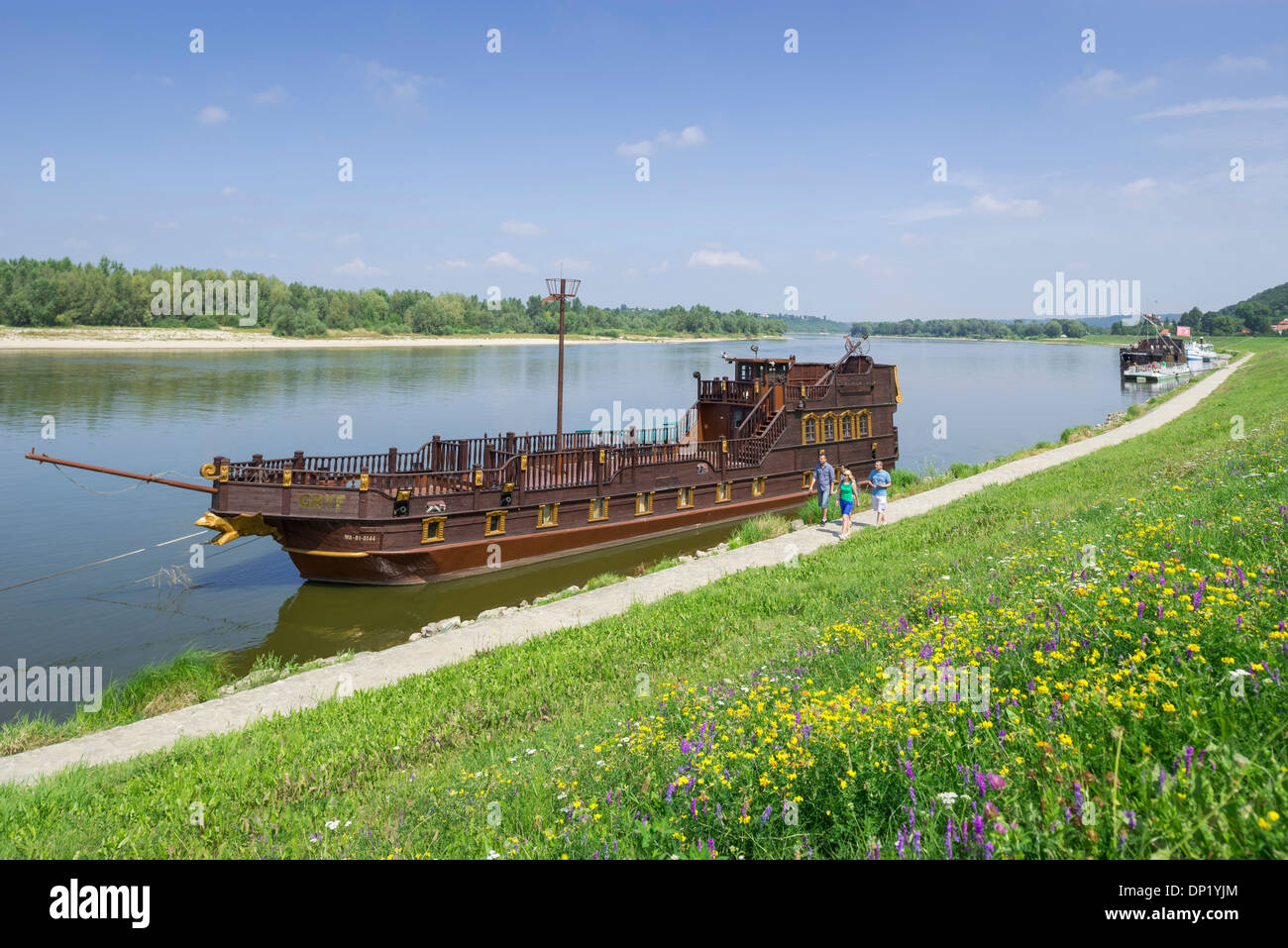 Piratenschiff-Stil-Ausflug auf der Weichsel, Cholewianka, Kazimierz Dolny, Woiwodschaft Lublin, Polen Stockfoto