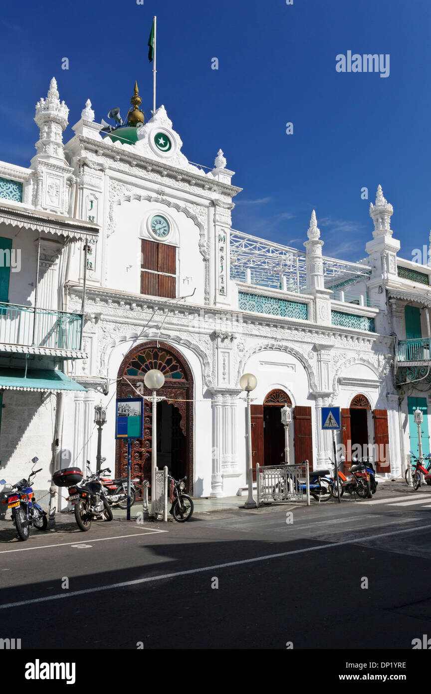 Jummah-Moschee ist eine Moschee in Port Louis aus den 1850er Jahren, Mauritius. Stockfoto