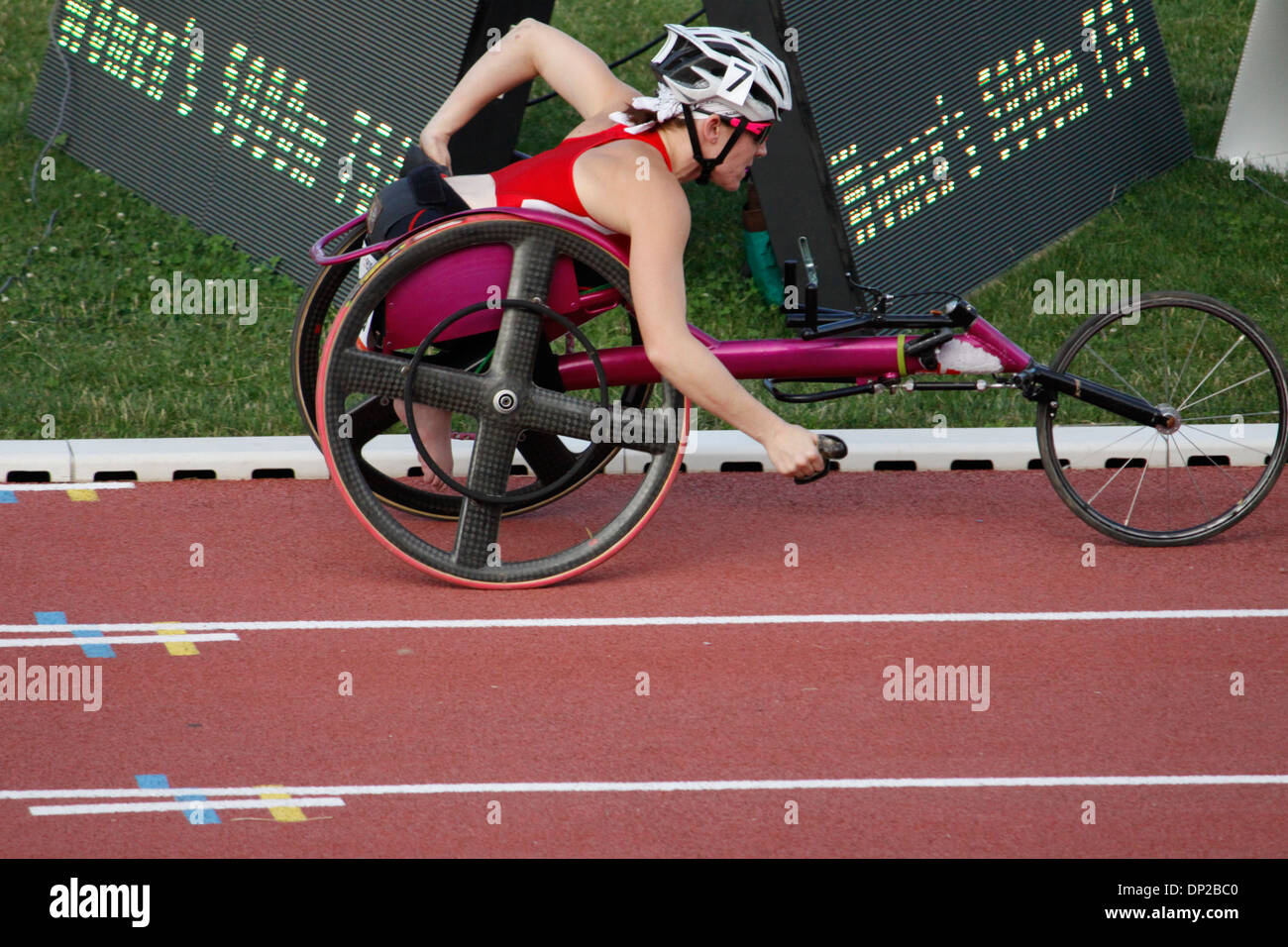 Internationale WM Para Leichtathletik 2013 Venissieux, Lyon, Rhone, IPC, Rhone-Alpes, Frankreich. Stockfoto