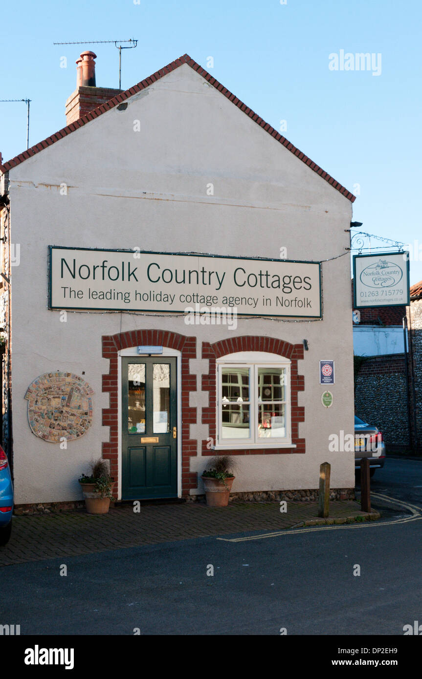 Die Räumlichkeiten des Norfolk Country Cottages, ein Urlaub Ferienhaus Vermietungsagentur in Holt, Norfolk. Stockfoto