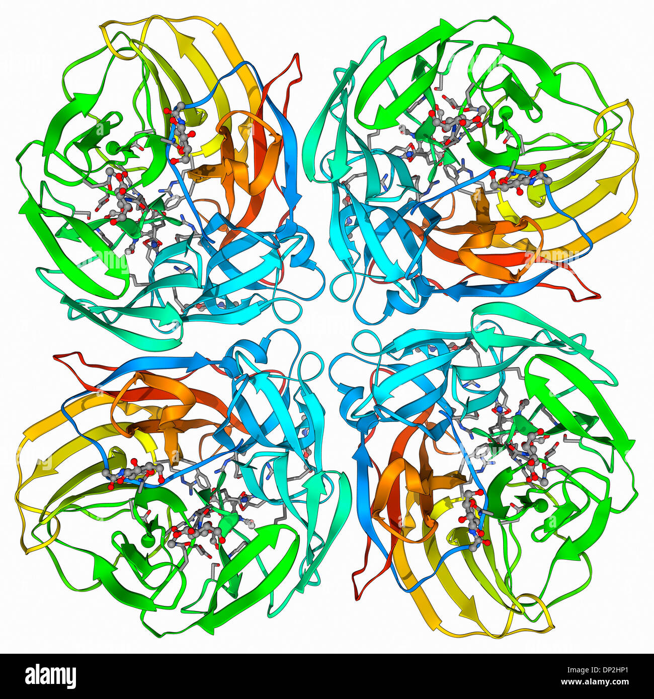 Grippe-Virus Oberfläche Protein und Droge Stockfoto