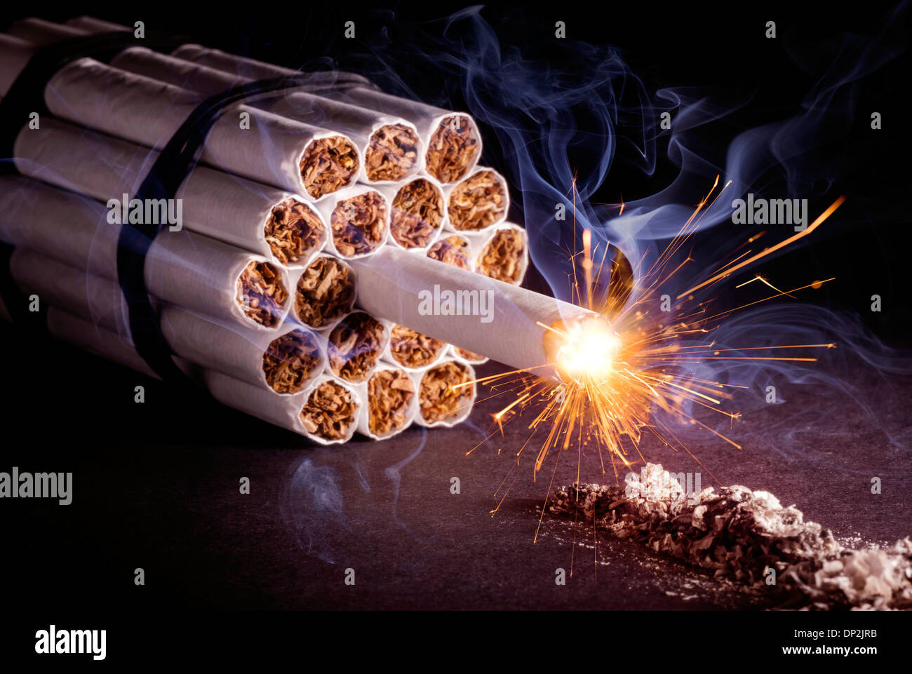 Gefahren des Rauchens, konzeptionelle Bild Stockfoto