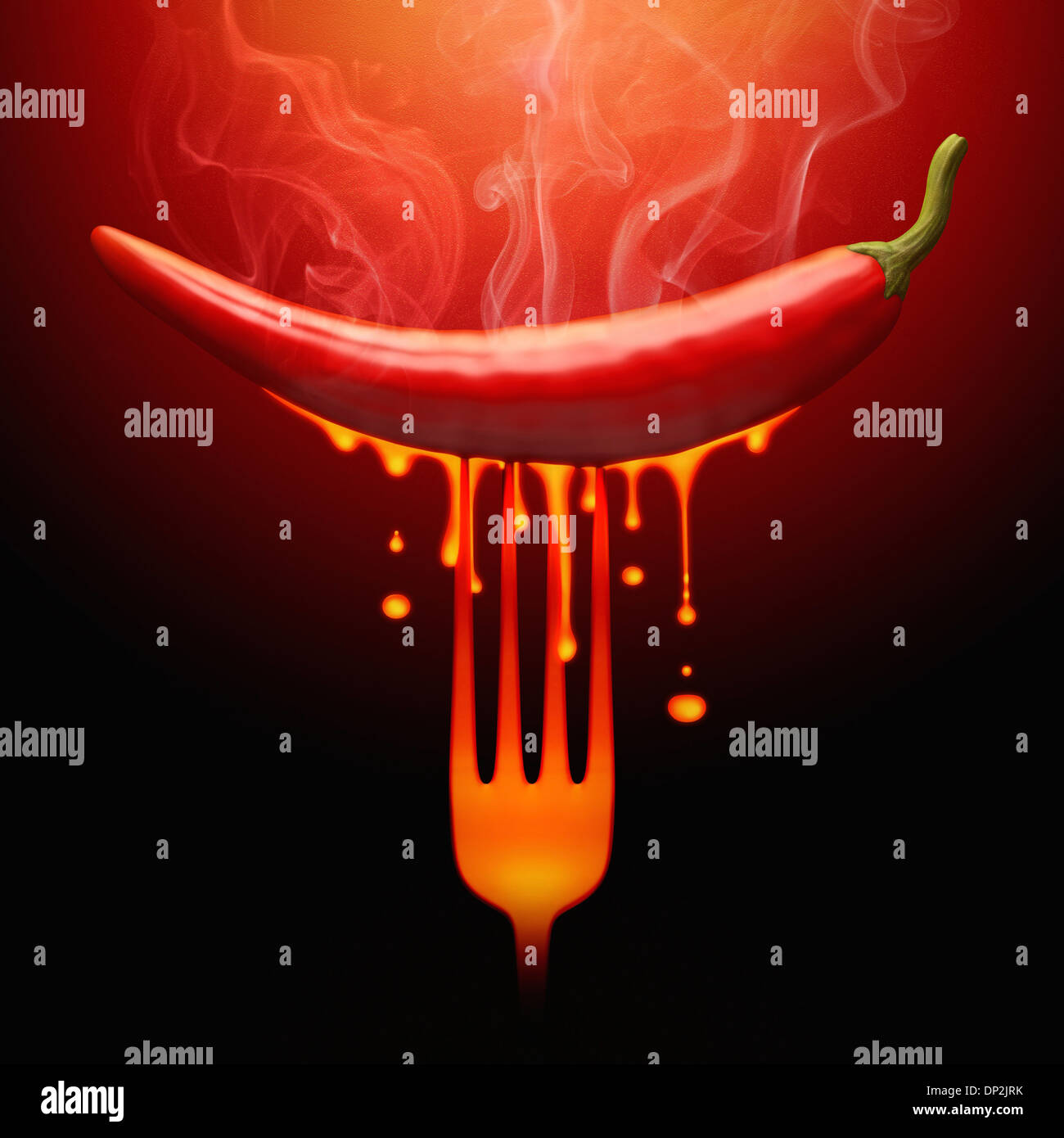 Hot Chili Pfeffer, Konzeptbild Stockfoto