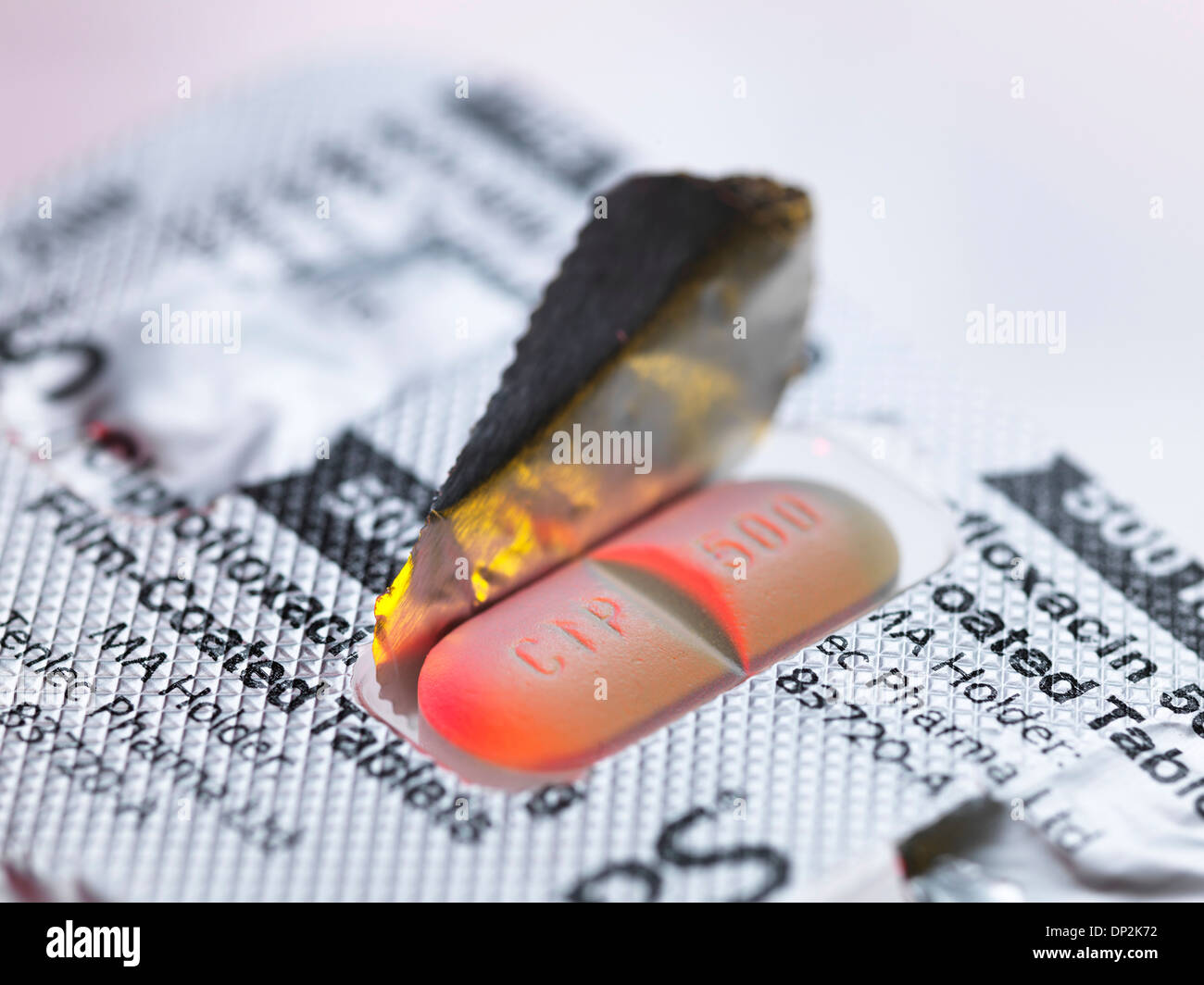 Ciprofloxacin Antibiotikum Droge Kapseln Stockfoto