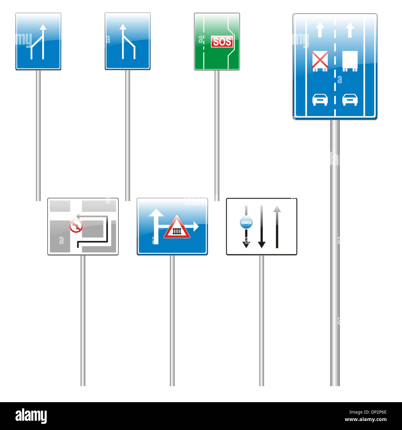 isolierten europäischen Verkehrszeichen Stockfoto