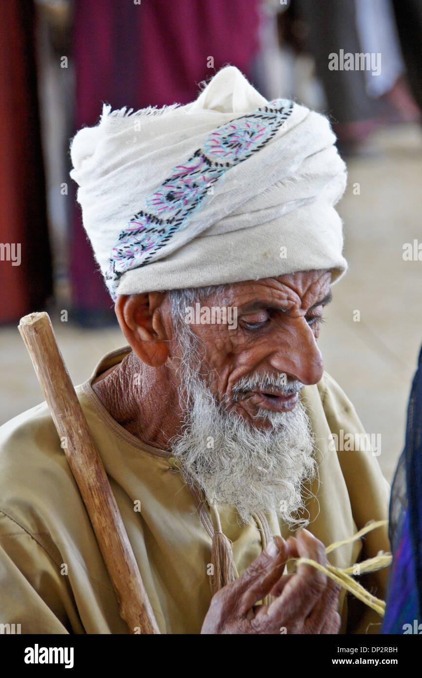 Beduinen (Beduinen) Greis, Sinaw, Oman Stockfoto